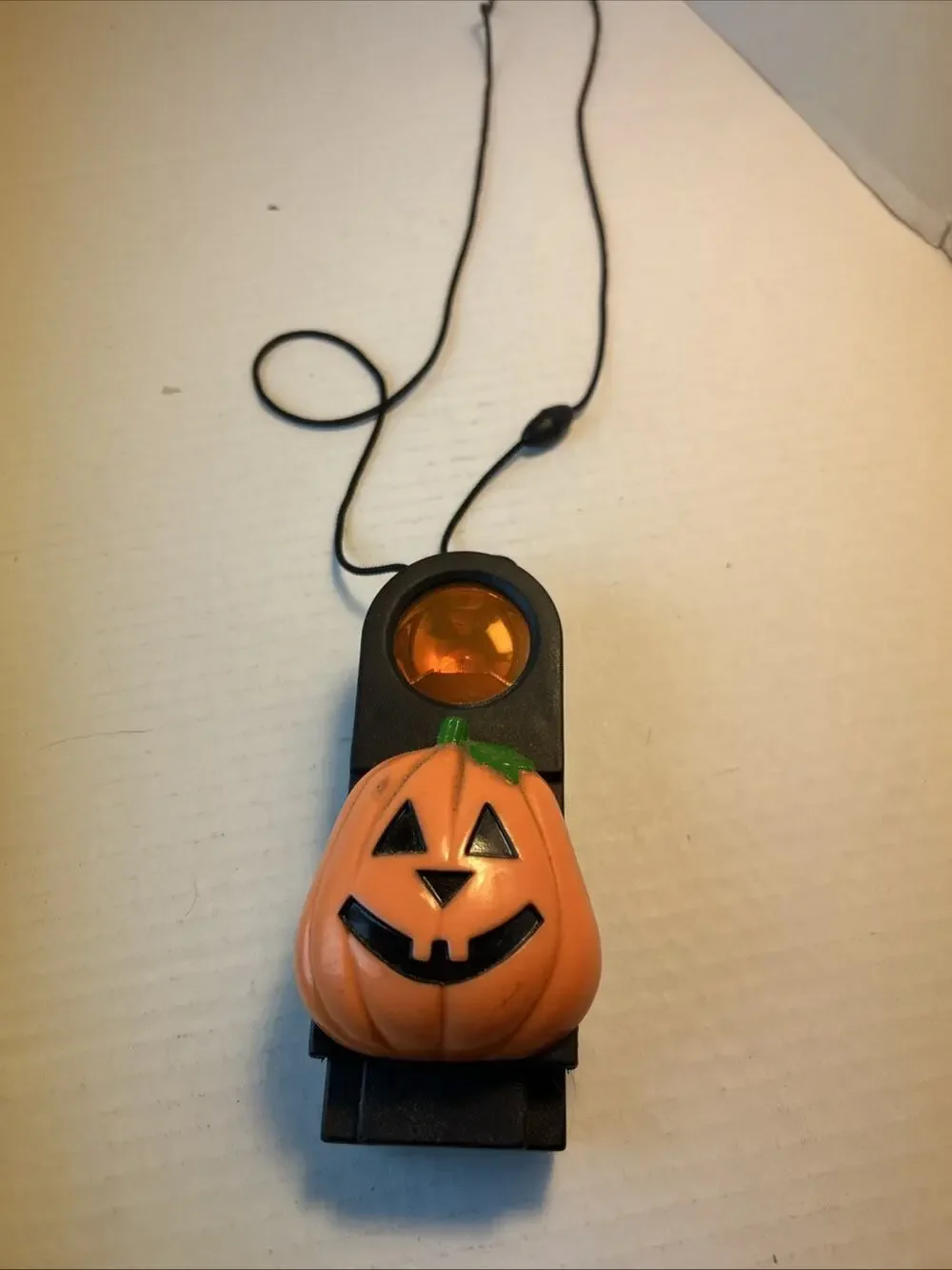 Vintage Fun World Lantern Blinking Safety Light Halloween Toy w/ Sound Belt Clip